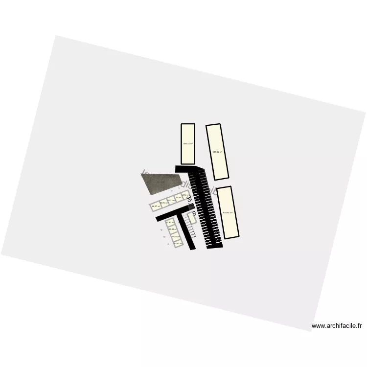 berive. Plan de 13  et 2319 m²