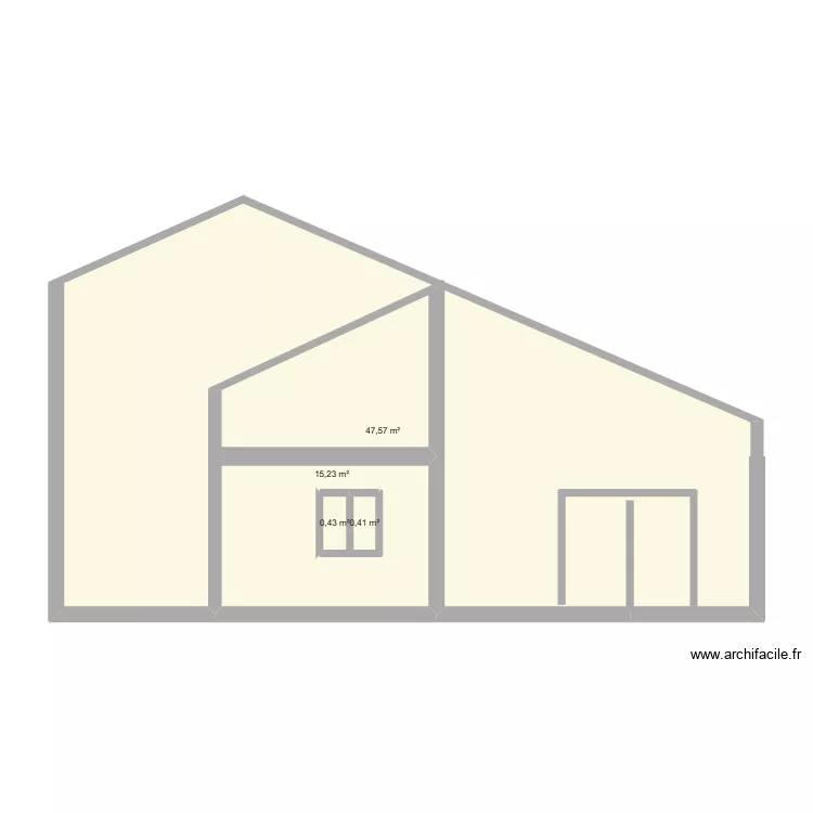 facade est granchere. Plan de 4  et 65 m²