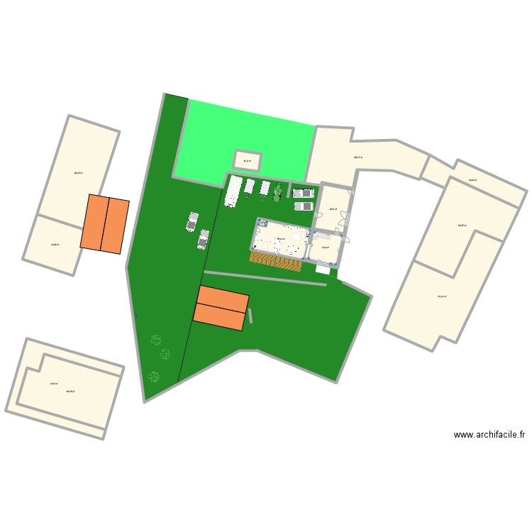terrain l'etoile. Plan de 26 pièces et 2613 m2