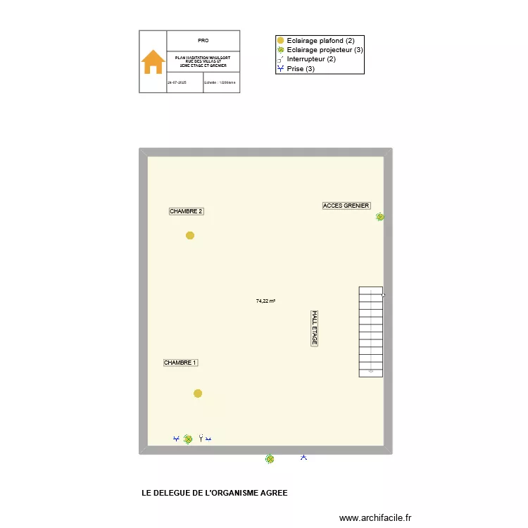 PLAN HABITATION DE WAULSORT 2EME ETAGE. Plan de 