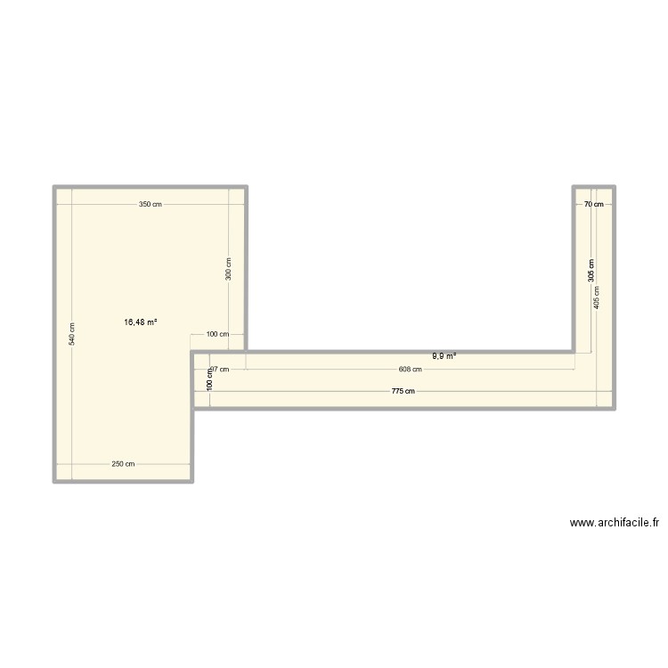 terasse-bne. Plan de 2 pièces et 26 m2