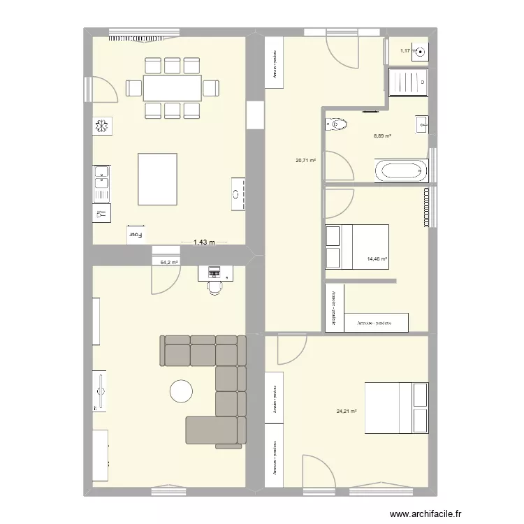 1 ER PLAN. Plan de 6 et 134 m² 1 ER PLAN. Plan de 6 et 134 m²