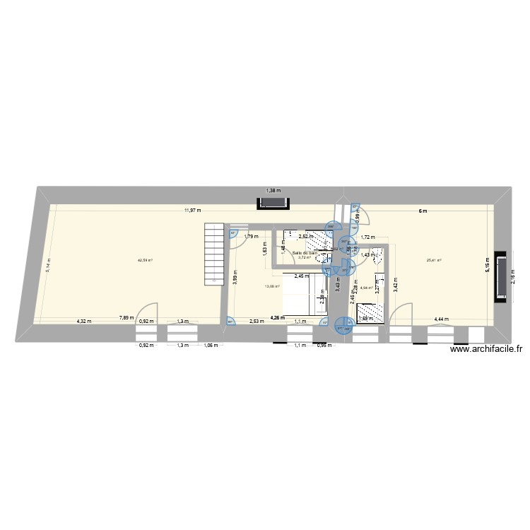 G&icirc;te La Giraudie RdC am&eacute;nag&eacute;. Plan de 0 pièce et 0 m2