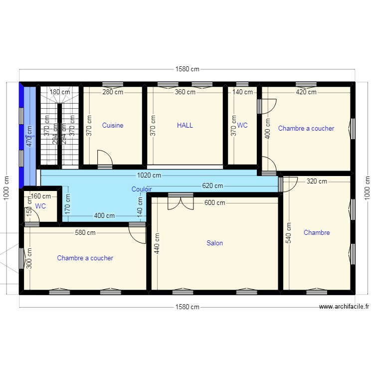 PLAN15X10 N20. Plan de 22 pièces et 261 m2