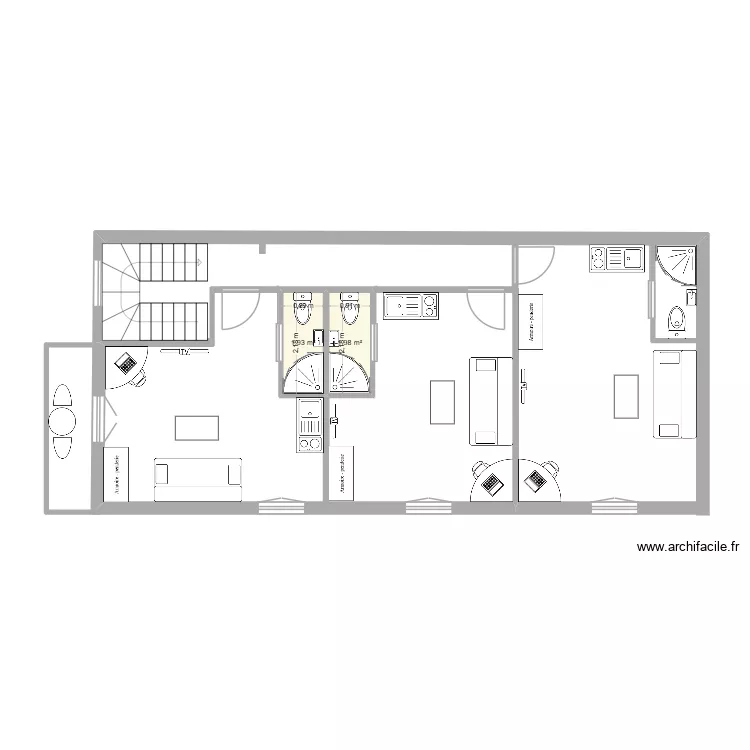 Arnaudpotiershaut3studio. Plan de 2 pièces et 4 m²