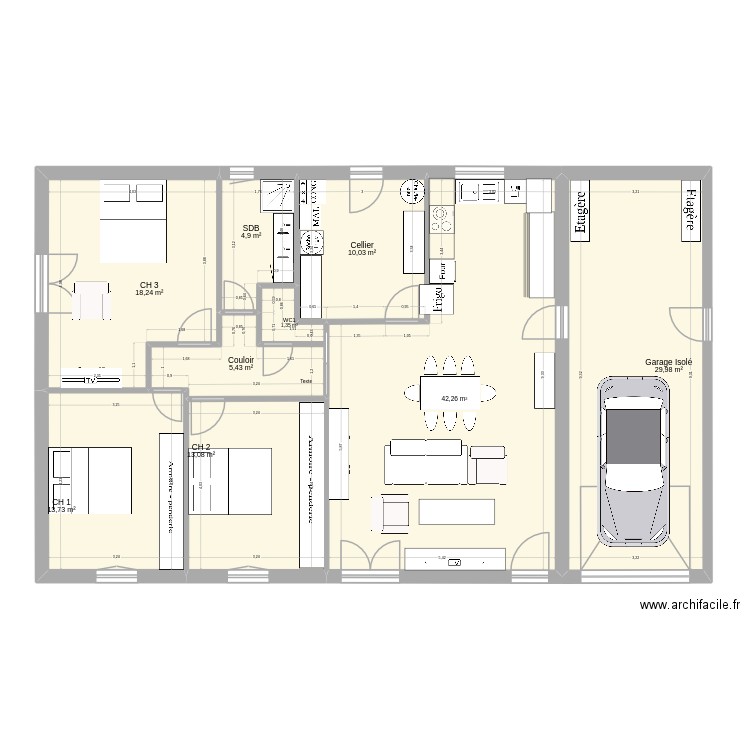 Maison au 60e 04 01 2026 12h29. Plan de 9 pièces et 139 m2