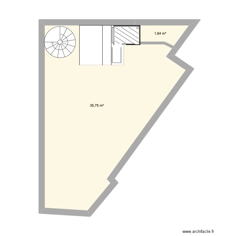 saint martin. Plan de 2 pièces et 37 m2