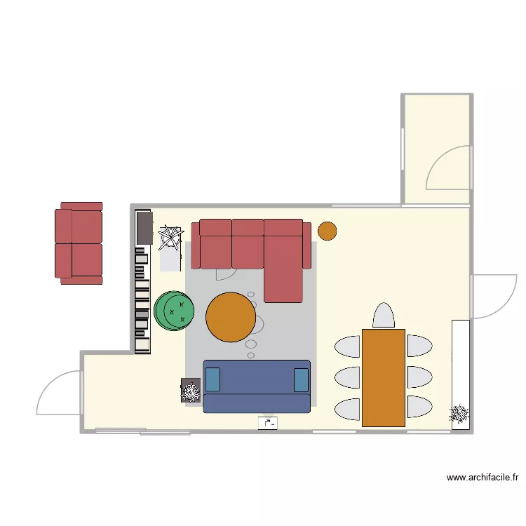 6PQ Living 2. Plan de 2  et 29 m²