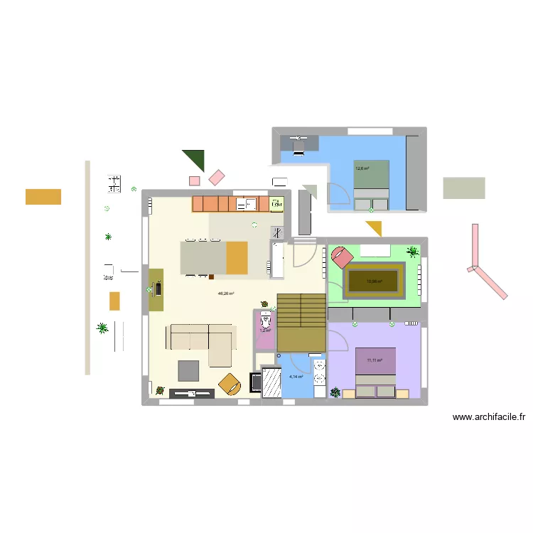 Maison THISE V3.8. Plan de 6  et 86 m²