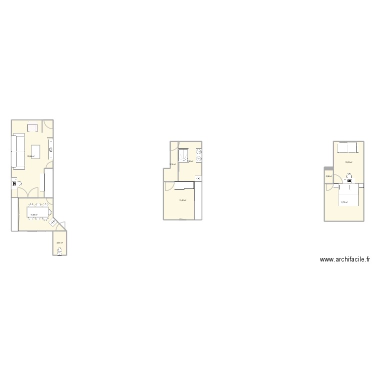 maison MEUBLE. Plan de 9 pièces et 82 m2