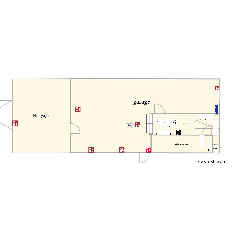 garge. Plan de 5 pièces et 99 m2