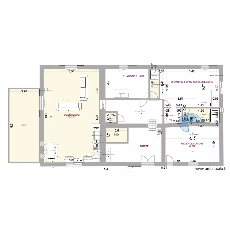 GRANGE RENOVATION DECEMBRE 2025. Plan de 