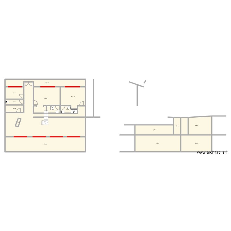 32177. Plan de 16 pièces et 303 m2