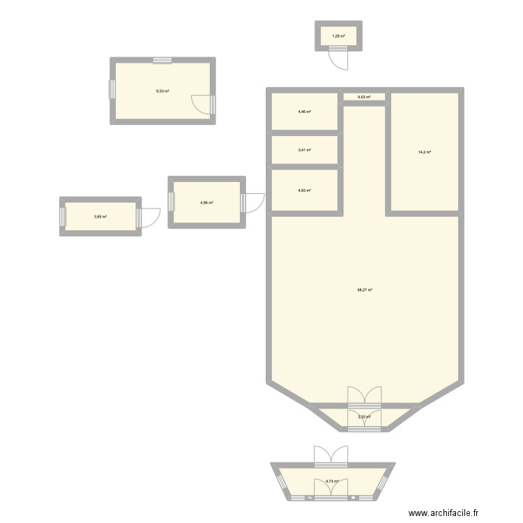 LPL. Plan de 12 pièces et 122 m2