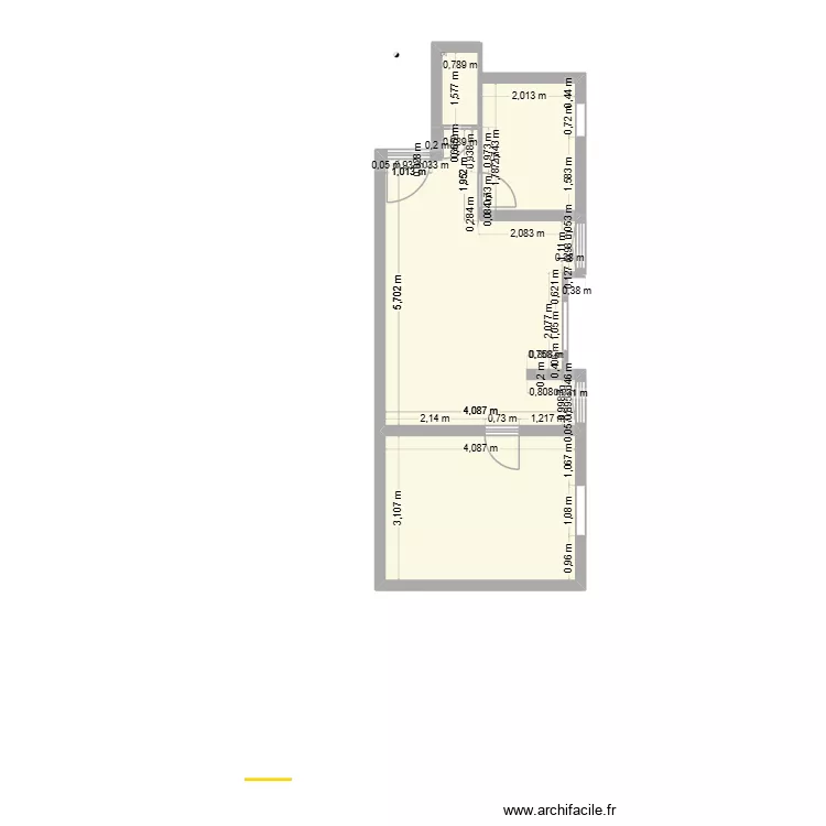 APPART 5 2eme etage. Plan de 4 Pièces et 40 m²