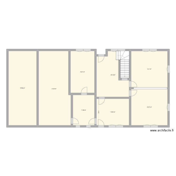 RDC. Plan de 8 pièces et 199 m2