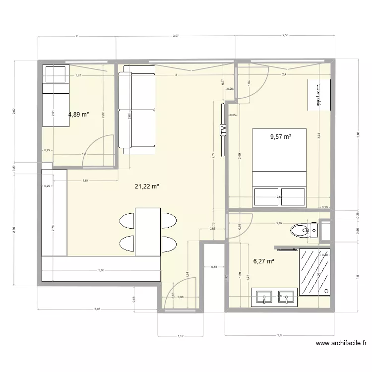 LE PHYRRA. Plan de 6 et 42 m² LE PHYRRA. Plan de 6 et 42 m²