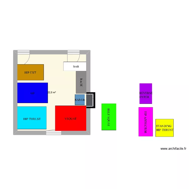 nationale. Plan de 1  et 23 m²