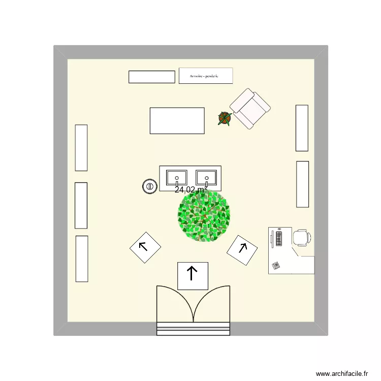 Croquis Rituals. Plan de 1 pièce et 24 m² Croquis Rituals. Plan de 1 pièce et 24 m²