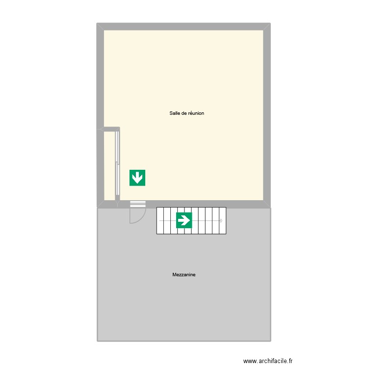 2MI Marcko Mezzanine. Plan de 3 pièces et 70 m2