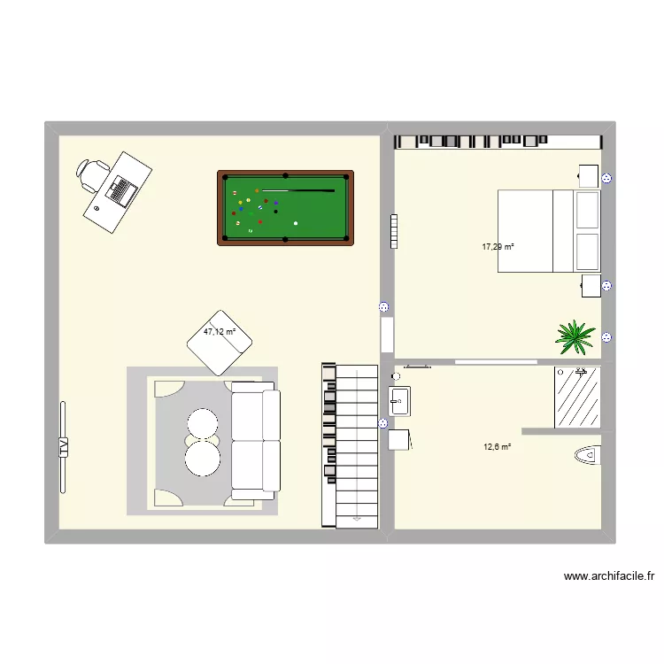 Plan &eacute;tage. Plan de 3  et 91 m²