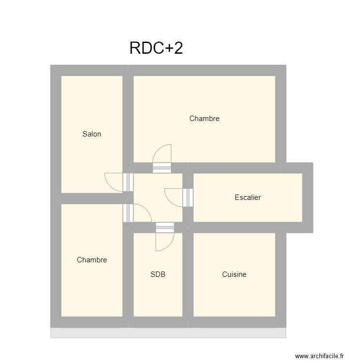 IM1. Plan de 14 pièces et 56 m2