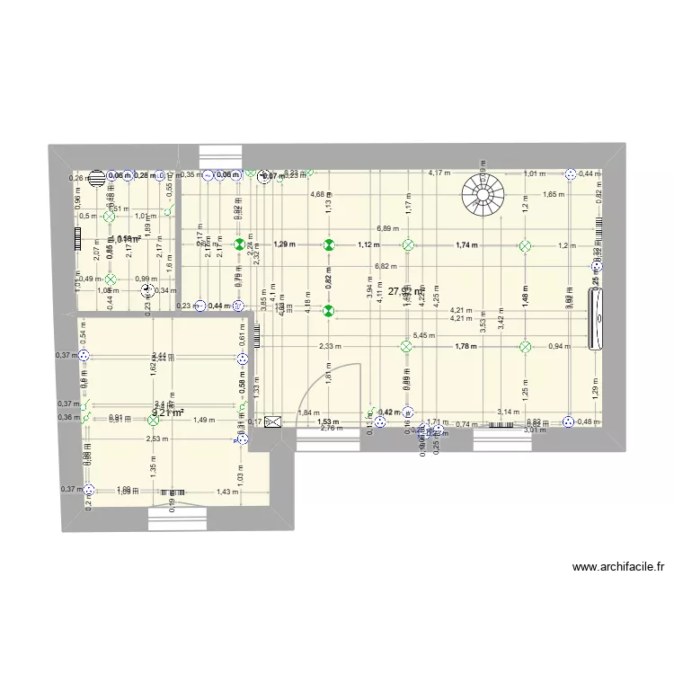 maison michel servet RDC electricit&eacute;. Plan de 3  et 41 m²
