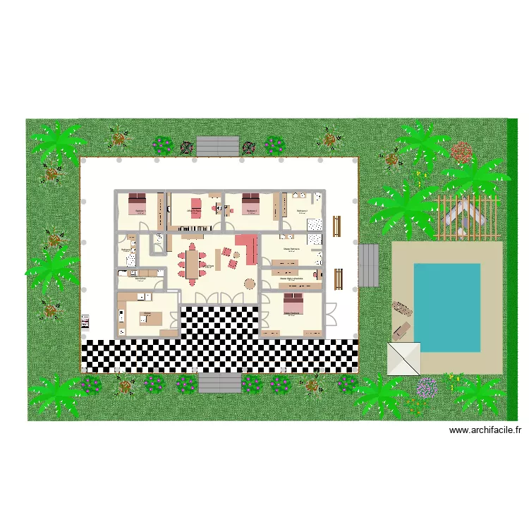essai maison &eacute;t&eacute;. Plan de 12  et 201 m²