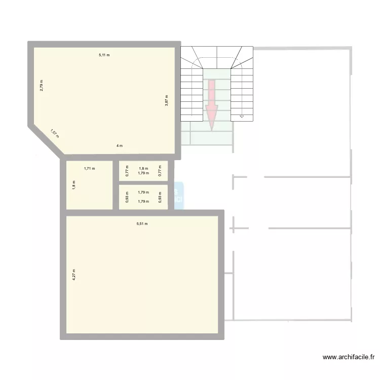 r&eacute;sidence. Plan de 5  et 49 m²