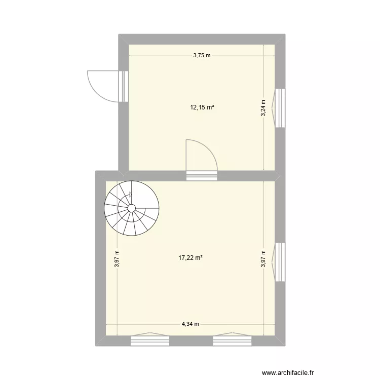 1er étage Briey. Plan de 2 pièces et 29 m² 1er étage Briey. Plan de 2 pièces et 29 m²