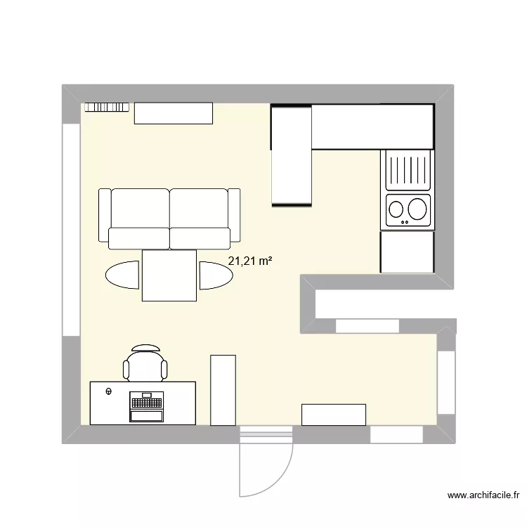 pessac. Plan de 1  et 21 m²