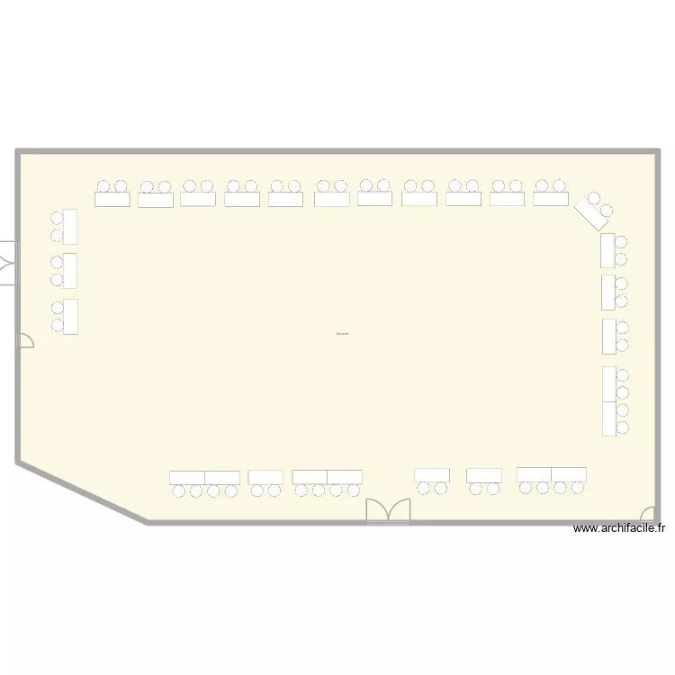 salle sport. Plan de 1  et 757 m²
