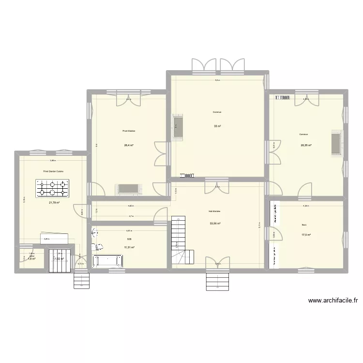 Rez. Plan de 9  et 173 m²