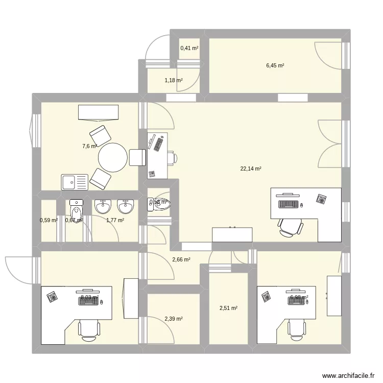 FS ARLES. Plan de 14 Pièces et 64 m² FS ARLES. Plan de 14 Pièces et 64 m²