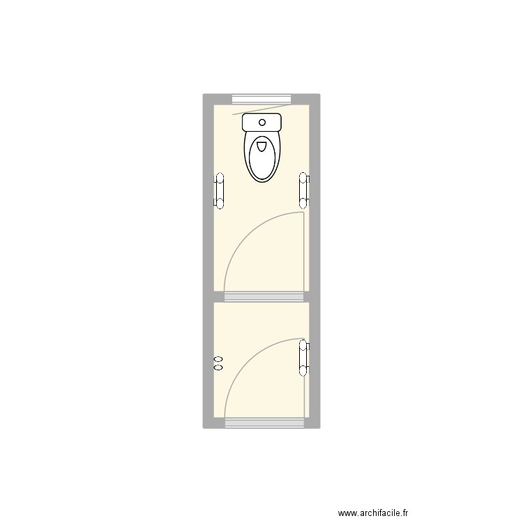 WC 1. Plan de 2 pièces et 3 m2