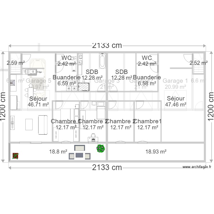 Virginal 2app 2ch. Plan de 0 pièce et 0 m2