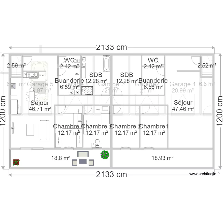 Virginal 2app 2ch. Plan de 