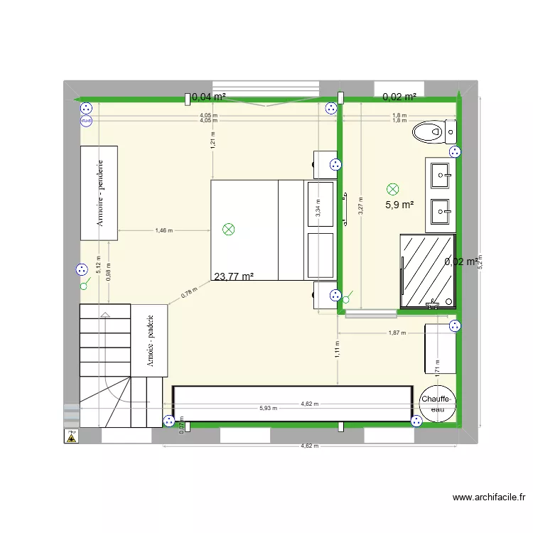 Etage Gauche v5. Plan de 5 et 30 m² Etage Gauche v5. Plan de 5 et 30 m²