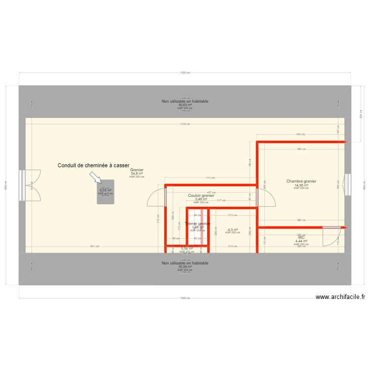 BAULON - EXISTANT. Plan de 28 pièces et 353 m2