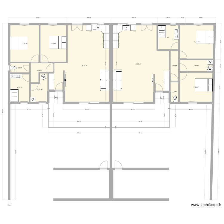 MaisonLoc. Plan de 14 pièces et 169 m2