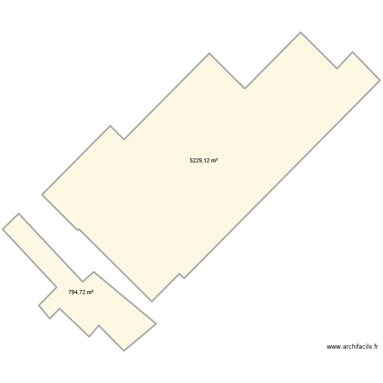 Salle NRJ. Plan de 2 pièces et 1729 m2