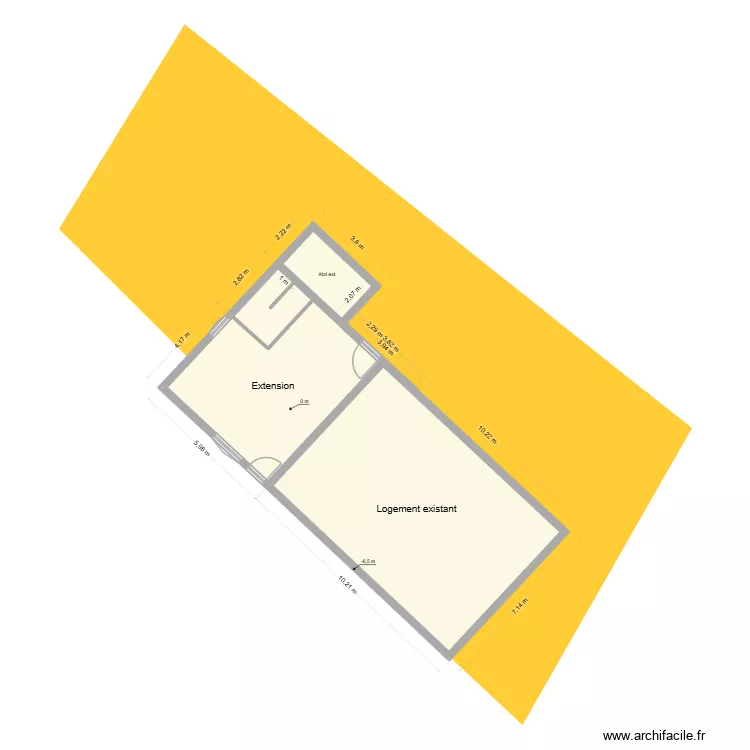 Gite2. Plan de 4  et 108 m²