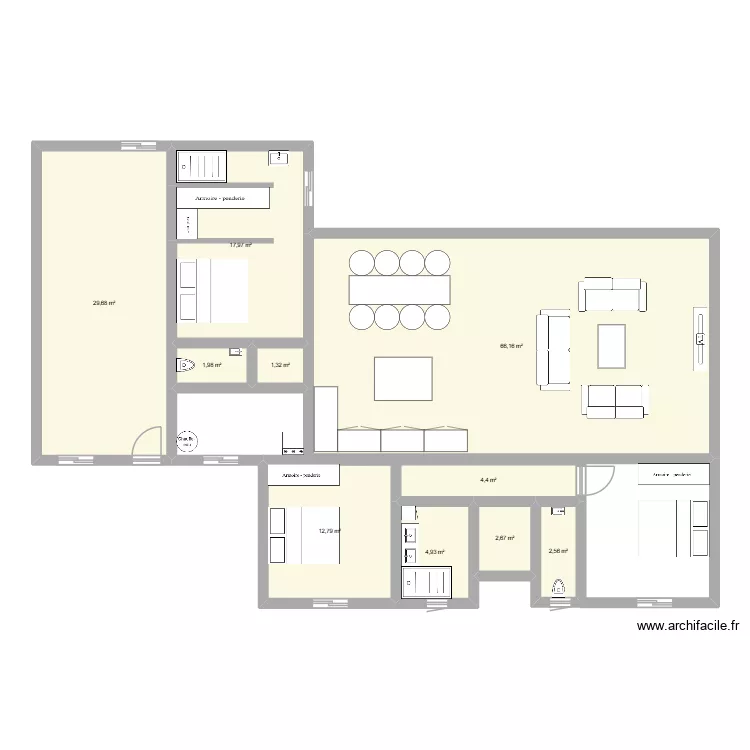 plan v2. Plan de 10  et 144 m²