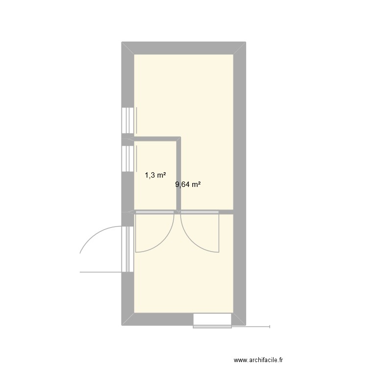 salle d eau rdc. Plan de 2 pièces et 11 m2