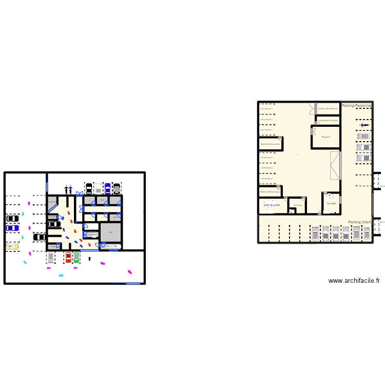 rm et y. Plan de 26 pièces et 1210 m2