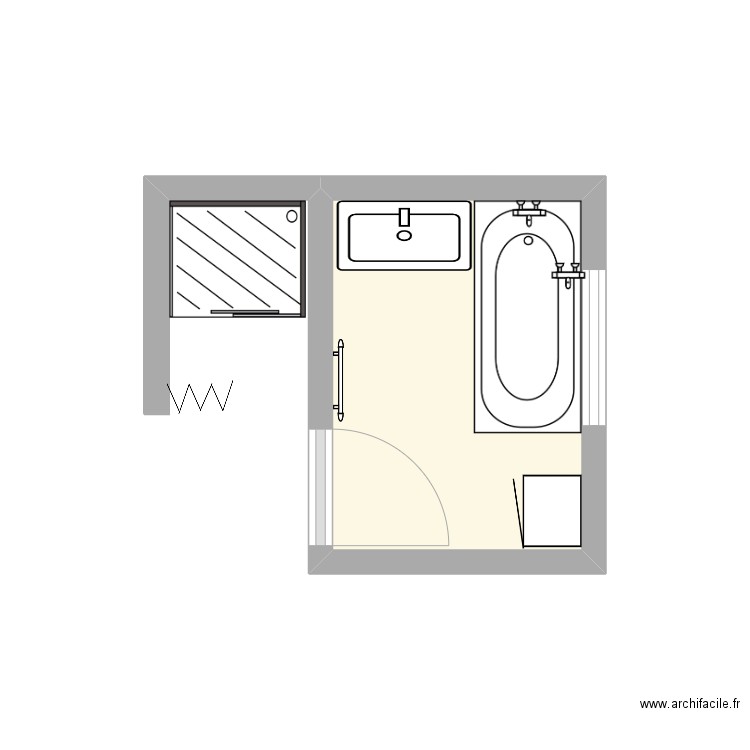 ROSTAN. Plan de 1 pièce et 4 m2