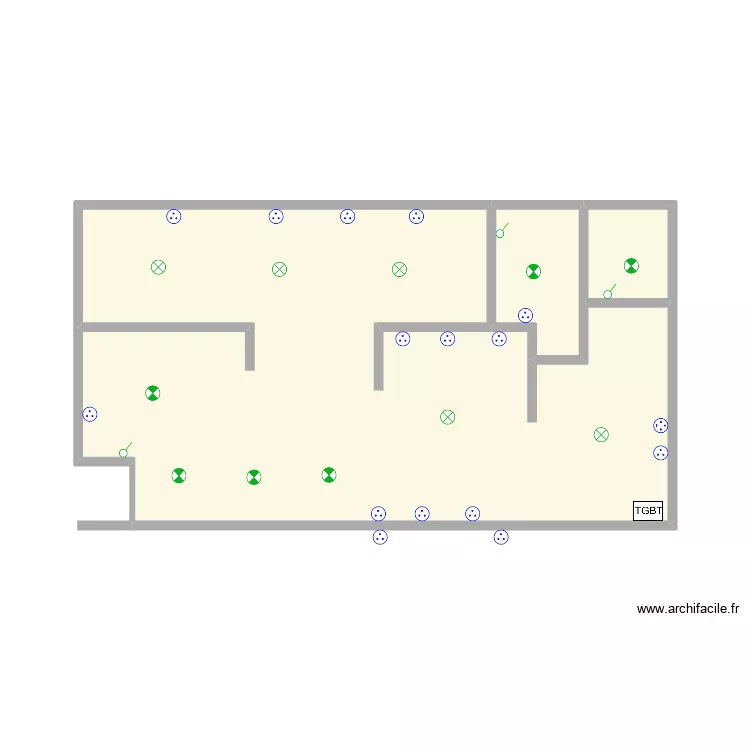 cuisine Medina. Plan de 3 pièces et 29 m²