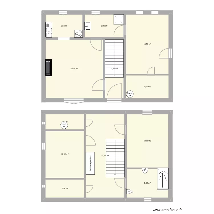 petite maison. Plan de 12  et 130 m²