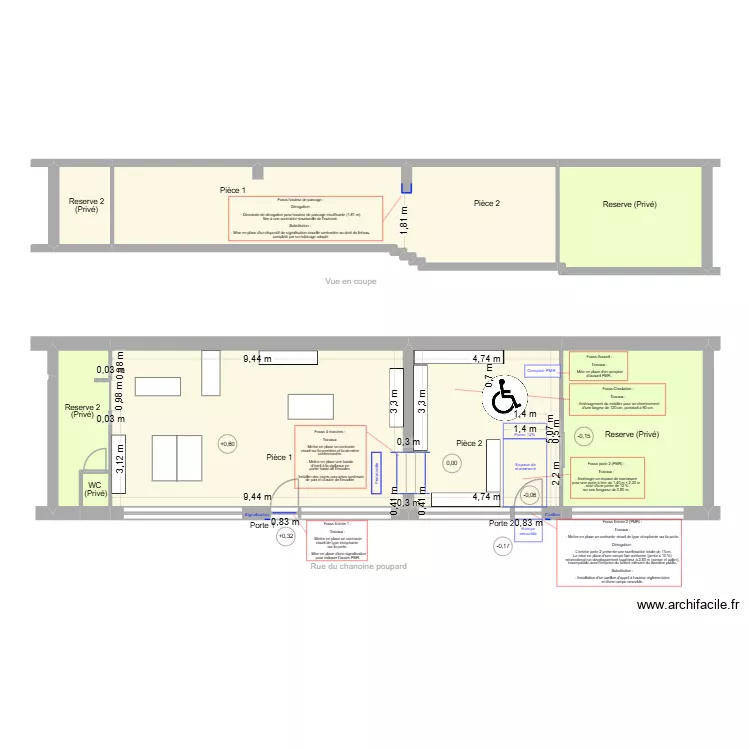 Fleuriste BOURGEON ap travaux. Plan de 7  et 162 m²