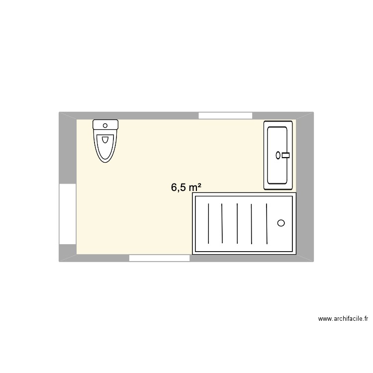salle de bains. Plan de 1 pièce et 7 m2